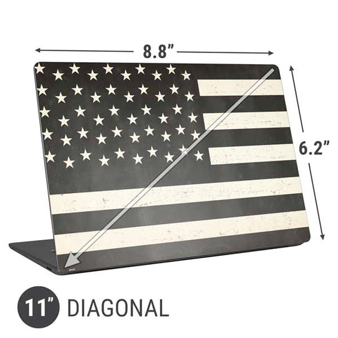 Black & White USA Flag Universal Laptop 11in (8.8 x 6.2in) Skin